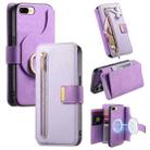 For iPhone 7 Plus / 8 Plus Ring Zipper Wallet RFID Blocking MagSafe Leather Phone Case(Purple) - 1