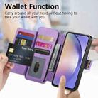 For OPPO A78 4G Ring Zipper Wallet RFID Blocking MagSafe Leather Phone Case(Purple) - 3