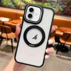 For iPhone 16 Plus Transparent MagSafe Ring Holder Phone Case(Black) - 1