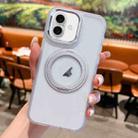 For iPhone 16 Plus Transparent MagSafe Ring Holder Phone Case(White) - 1