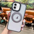 For iPhone 16 Plus Transparent MagSafe Ring Holder Phone Case(Grey) - 1