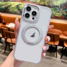 For iPhone 15 Pro Max Transparent MagSafe Ring Holder Phone Case(White) - 1