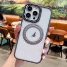 For iPhone 15 Pro Max Transparent MagSafe Ring Holder Phone Case(Grey) - 1