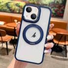 For iPhone 15 Plus Transparent MagSafe Ring Holder Phone Case(Blue) - 1