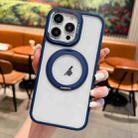 For iPhone 14 Pro Transparent MagSafe Ring Holder Phone Case(Blue) - 1