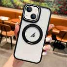 For iPhone 13 Transparent MagSafe Ring Holder Phone Case(Black) - 1