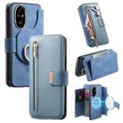 For Honor 200 Pro Ring Zipper Wallet RFID Blocking MagSafe Leather Phone Case(Blue) - 1