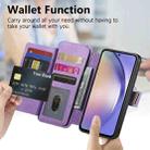 For Honor 200 Pro Ring Zipper Wallet RFID Blocking MagSafe Leather Phone Case(Purple) - 3