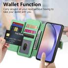 For Honor 200 Pro Ring Zipper Wallet RFID Blocking MagSafe Leather Phone Case(Green) - 3