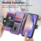 For Honor Play7T 5G Ring Zipper Wallet RFID Blocking MagSafe Leather Phone Case(Purple) - 3