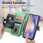 For Honor Play7T 5G Ring Zipper Wallet RFID Blocking MagSafe Leather Phone Case(Green) - 3