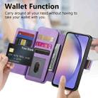 For Samsung Galaxy S24 FE 5G Ring Zipper Wallet RFID Blocking MagSafe Leather Phone Case(Purple) - 3