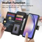 For Samsung Galaxy S24 FE 5G Ring Zipper Wallet RFID Blocking MagSafe Leather Phone Case(Black) - 3