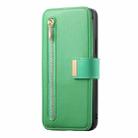 For Samsung Galaxy S24 FE 5G Ring Zipper Wallet RFID Blocking MagSafe Leather Phone Case(Green) - 2