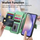 For Samsung Galaxy S24 FE 5G Ring Zipper Wallet RFID Blocking MagSafe Leather Phone Case(Green) - 3