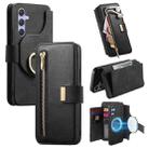 For Samsung Galaxy A54 5G Ring Zipper Wallet RFID Blocking MagSafe Leather Phone Case(Black) - 1