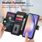 For Samsung Galaxy A54 5G Ring Zipper Wallet RFID Blocking MagSafe Leather Phone Case(Black) - 3