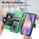 For Samsung Galaxy A54 5G Ring Zipper Wallet RFID Blocking MagSafe Leather Phone Case(Green) - 3