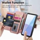 For Sony Xperia 10 VI Ring Zipper Wallet RFID Blocking MagSafe Leather Phone Case(Pink) - 3