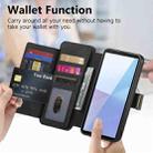 For Sony Xperia 10 VI Ring Zipper Wallet RFID Blocking MagSafe Leather Phone Case(Black) - 3