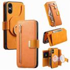 For Sony Xperia 10 VI Ring Zipper Wallet RFID Blocking MagSafe Leather Phone Case(Orange) - 1