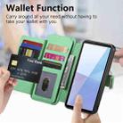 For Sony Xperia 10 VI Ring Zipper Wallet RFID Blocking MagSafe Leather Phone Case(Green) - 3