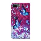 For iPhone 8 Plus / 7 Plus / 6 Plus / 6s Plus Cross Texture Painting Pattern Horizontal Flip Leather Case with Holder & Card Slots & Wallet & Lanyard(Purple Butterfly) - 3