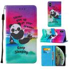 For iPhone X / XS Cross Texture Painting Pattern Horizontal Flip Leather Case with Holder & Card Slots & Wallet & Lanyard(Sleeping Baby) - 1