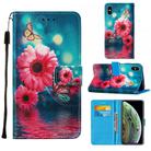 For iPhone X / XS Cross Texture Painting Pattern Horizontal Flip Leather Case with Holder & Card Slots & Wallet & Lanyard(Chrysanthemum) - 1