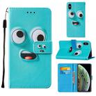 For iPhone X / XS Cross Texture Painting Pattern Horizontal Flip Leather Case with Holder & Card Slots & Wallet & Lanyard(Big Eyed) - 1