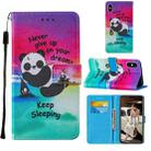 For iPhone XS Max Cross Texture Painting Pattern Horizontal Flip Leather Case with Holder & Card Slots & Wallet & Lanyard(Sleeping Baby) - 1