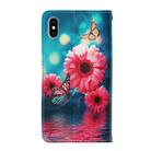 For iPhone XS Max Cross Texture Painting Pattern Horizontal Flip Leather Case with Holder & Card Slots & Wallet & Lanyard(Chrysanthemum) - 3