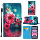 For iPhone 11 Cross Texture Painting Pattern Horizontal Flip Leather Case with Holder & Card Slots & Wallet & Lanyard(Chrysanthemum) - 1