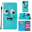 For iPhone 11 Cross Texture Painting Pattern Horizontal Flip Leather Case with Holder & Card Slots & Wallet & Lanyard(Big Eyed) - 1