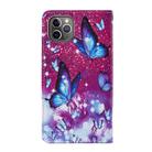 For iPhone 11 Pro Cross Texture Painting Pattern Horizontal Flip Leather Case with Holder & Card Slots & Wallet & Lanyard(Purple Butterfly) - 3