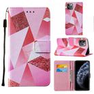 For iPhone 11 Pro Max Cross Texture Painting Pattern Horizontal Flip Leather Case with Holder & Card Slots & Wallet & Lanyard(Pink Diamond) - 1