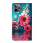 For iPhone 11 Pro Max Cross Texture Painting Pattern Horizontal Flip Leather Case with Holder & Card Slots & Wallet & Lanyard(Chrysanthemum) - 3