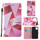 For iPhone 12 mini Cross Texture Painting Pattern Horizontal Flip Leather Case with Holder & Card Slots & Wallet & Lanyard(Pink Diamond) - 1