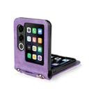 For ZTE nubia Flip2 Crossbody Card Bag PU Folding Phone Case(Purple) - 3