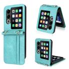 For ZTE nubia Flip2 Crossbody Card Bag PU Folding Phone Case(Green) - 1