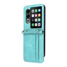 For ZTE nubia Flip2 Crossbody Card Bag PU Folding Phone Case(Green) - 2