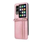 For ZTE nubia Flip2 Crossbody Card Bag PU Folding Phone Case(Pink) - 2