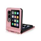 For ZTE nubia Flip2 Crossbody Card Bag PU Folding Phone Case(Pink) - 3
