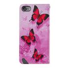 For iPod Touch 7 / 6 / 5 Cross Texture Painting Pattern Horizontal Flip Leather Case with Holder & Card Slots & Wallet & Lanyard(Pink Butterfly) - 2