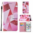 For iPod Touch 7 / 6 / 5 Cross Texture Painting Pattern Horizontal Flip Leather Case with Holder & Card Slots & Wallet & Lanyard(Pink Diamond) - 1