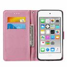 For iPod Touch 7 / 6 / 5 Cross Texture Painting Pattern Horizontal Flip Leather Case with Holder & Card Slots & Wallet & Lanyard(Pink Diamond) - 4
