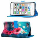 For iPod Touch 7 / 6 / 5 Cross Texture Painting Pattern Horizontal Flip Leather Case with Holder & Card Slots & Wallet & Lanyard(Chrysanthemum) - 3