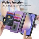 For OnePlus 12R / Ace 3 Ring Zipper Wallet RFID Blocking MagSafe Leather Phone Case(Purple) - 3