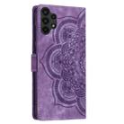 For Samsung Galaxy A13 Mandala Embossed Retro Frosted Leather Phone Case(Purple) - 3