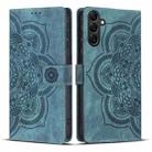 For Samsung Galaxy A24 4G Mandala Embossed Retro Frosted Leather Phone Case(Blue) - 1